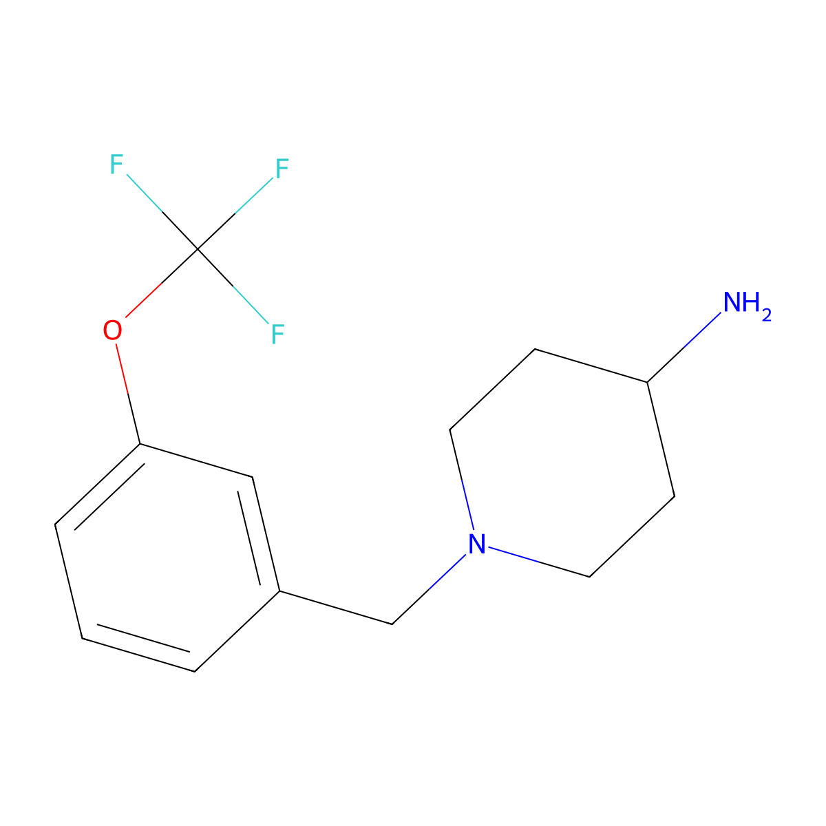 1-[3-(Trifluoromethoxy)benzyl]piperidin-4-amine molecular structure, CAS 1279219-54-3