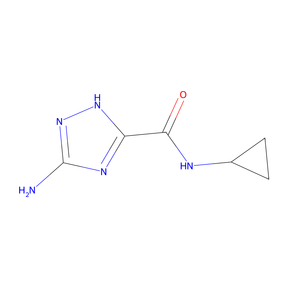 5-amino-N-cyclopropyl-1H-1,2,4-triazole-3-carboxamide molecular structure, CAS 1279219-57-6