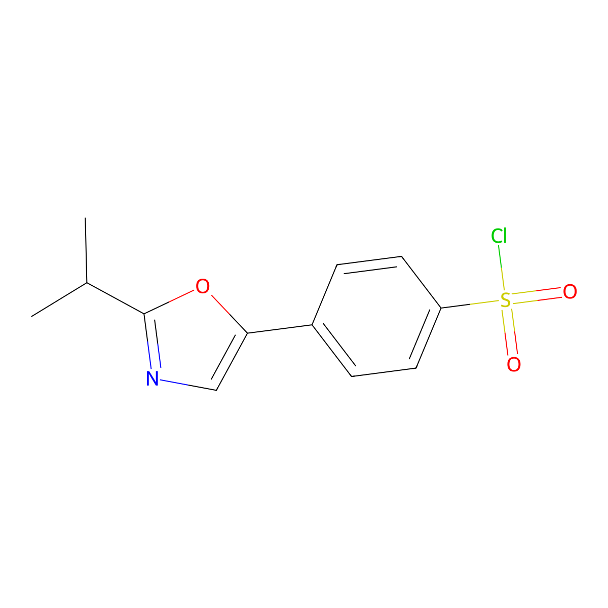 4-(2-Isopropyloxazol-5-yl)benzene-1-sulfonyl chloride molecular structure, CAS 1279219-61-2