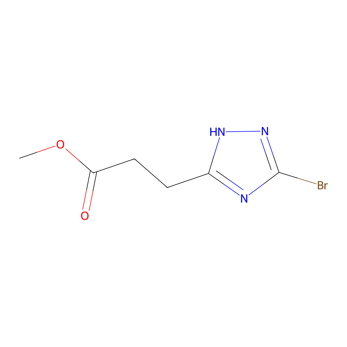 methyl 3-(3-bromo-1H-1,2,4-triazol-5-yl)propanoate molecular structure, CAS 1279219-62-3
