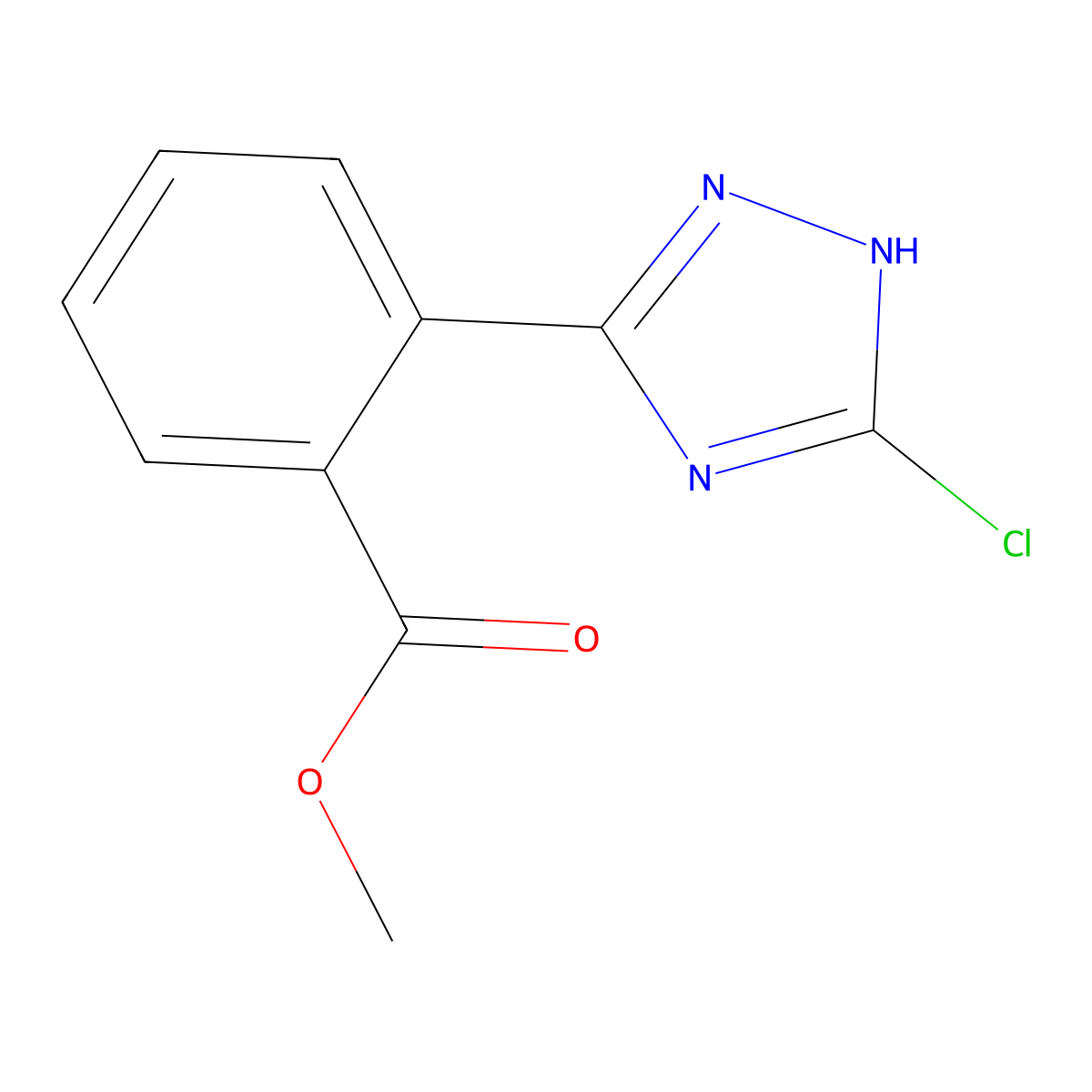Methyl 2-(3-chloro-1H-1,2,4-triazol-5-yl)benzoate molecular structure, CAS 1279219-63-4