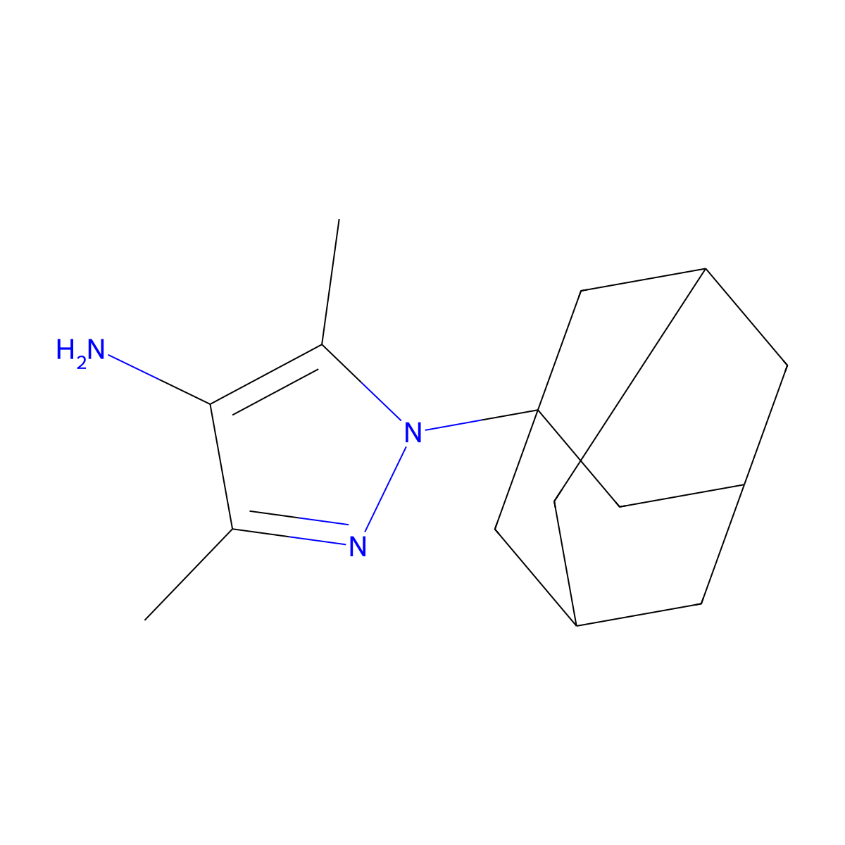 Pyrazol-4-amine, 1-(1-adamantyl)-3,5-dimethyl- molecular structure, CAS 1279219-65-6
