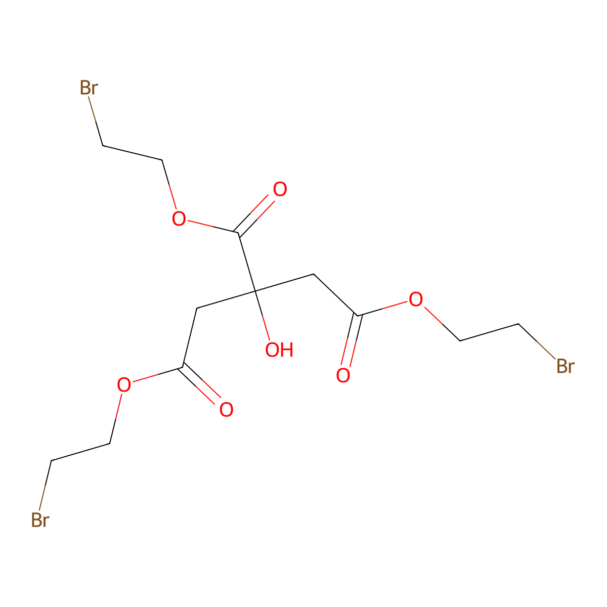 Citric acid, tris(2-bromoethyl) ester molecular structure, CAS 127924-00-9