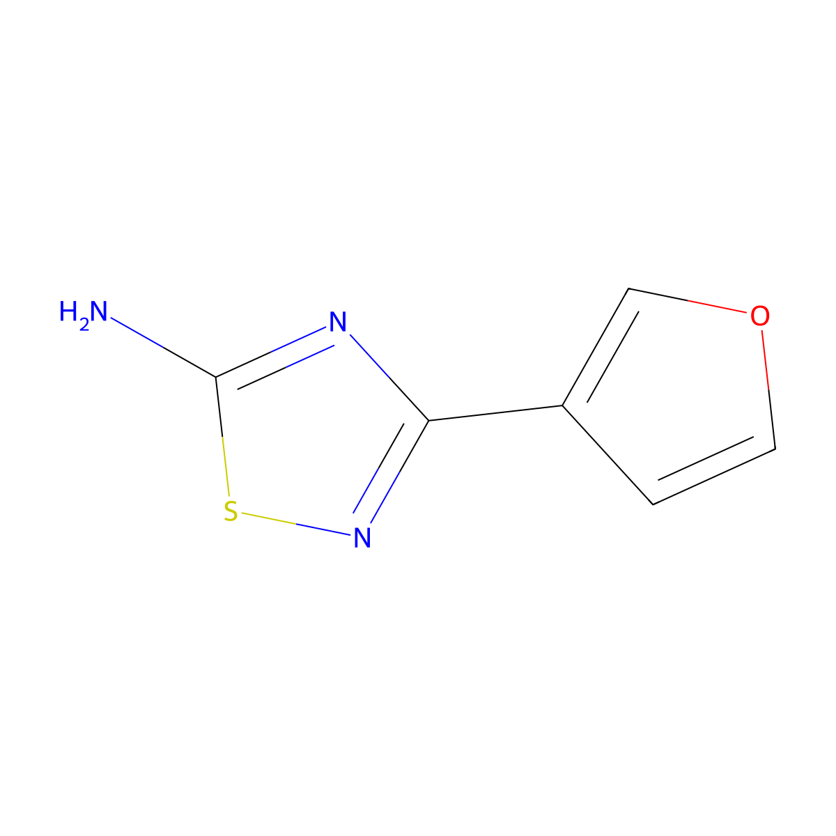 3-(Furan-3-yl)-1,2,4-thiadiazol-5-amine molecular structure, CAS 127929-96-8