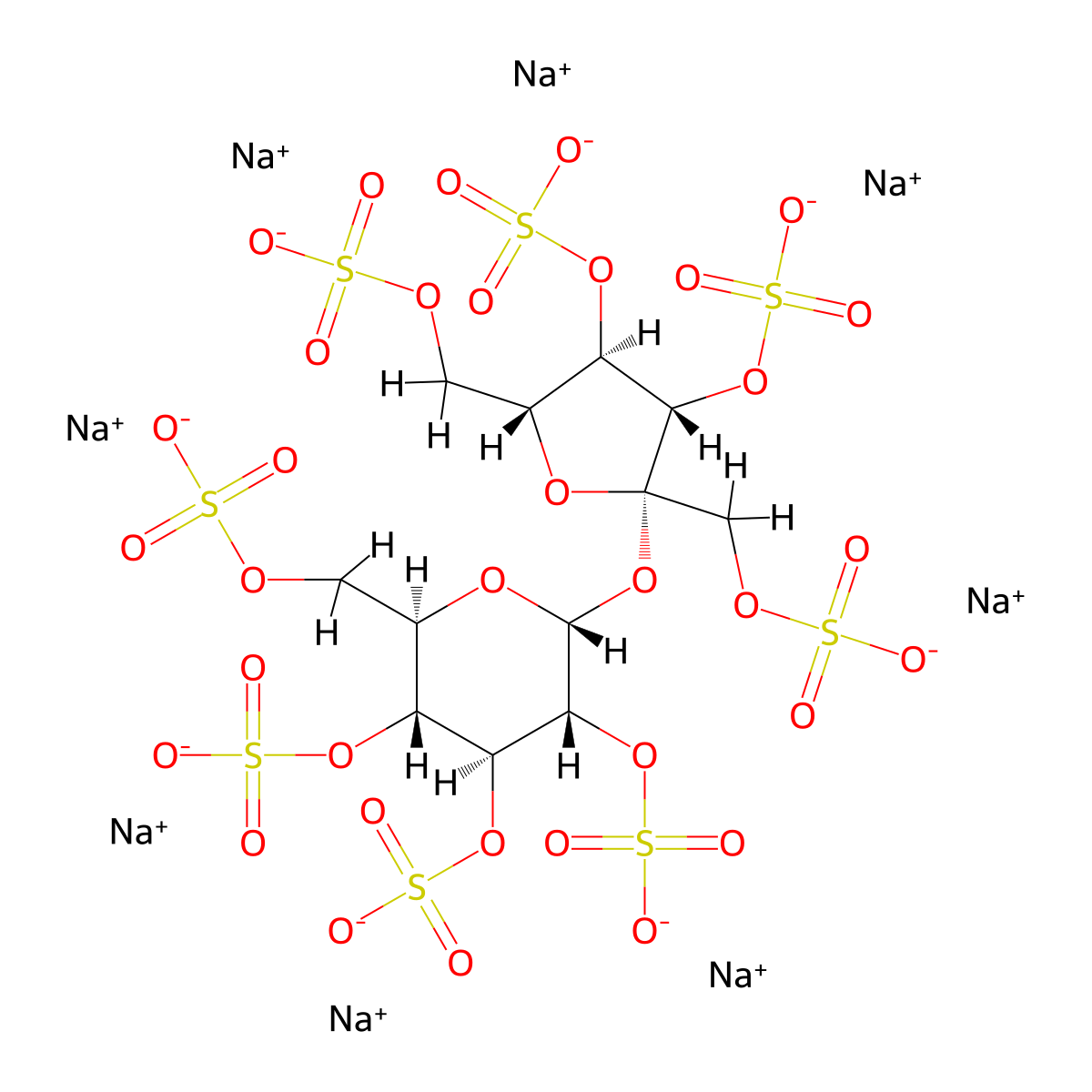 Sucrosofate sodium molecular structure, CAS 127930-09-0