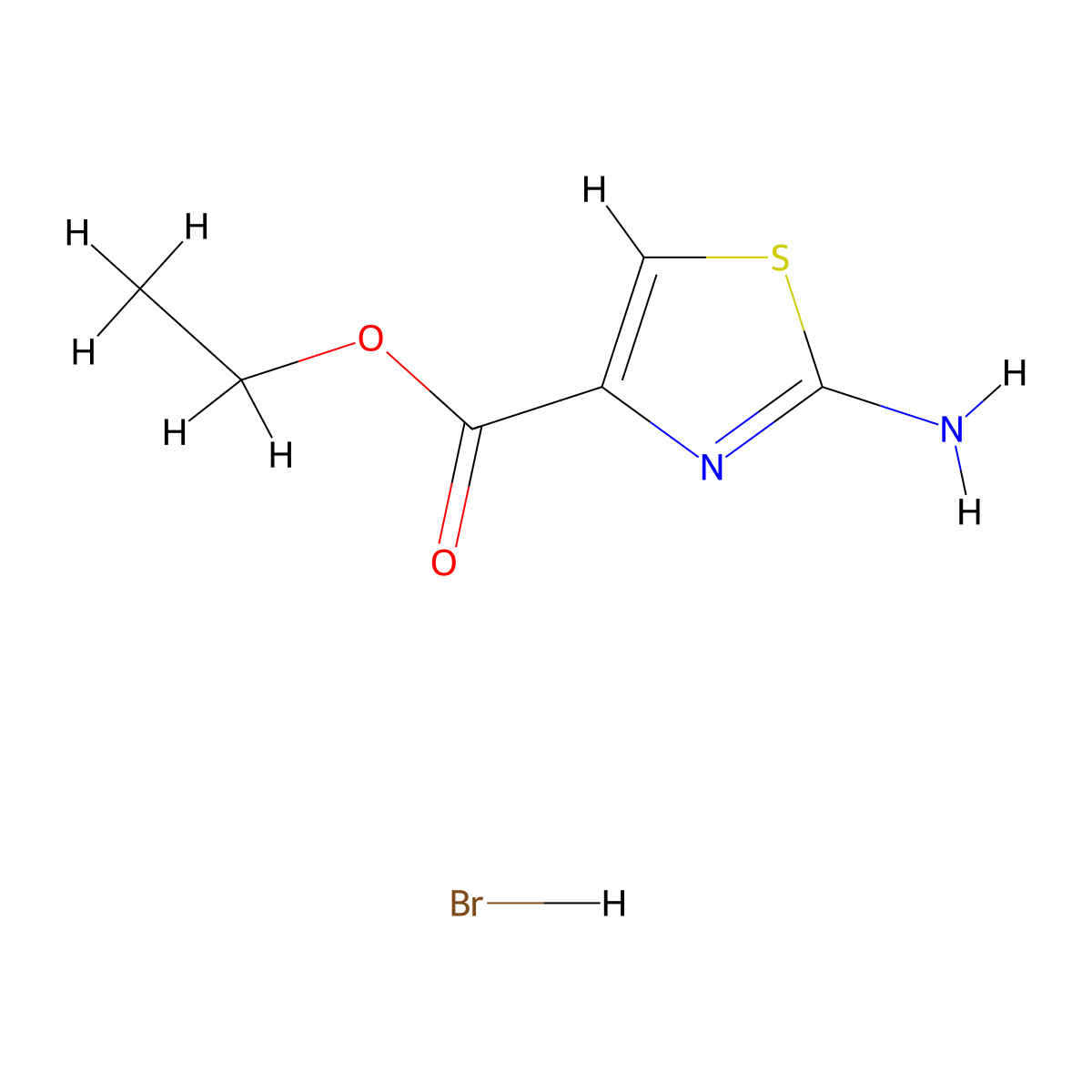 Ethyl 2-aminothiazole-4-carboxylate hydrobromide molecular structure, CAS 127942-30-7