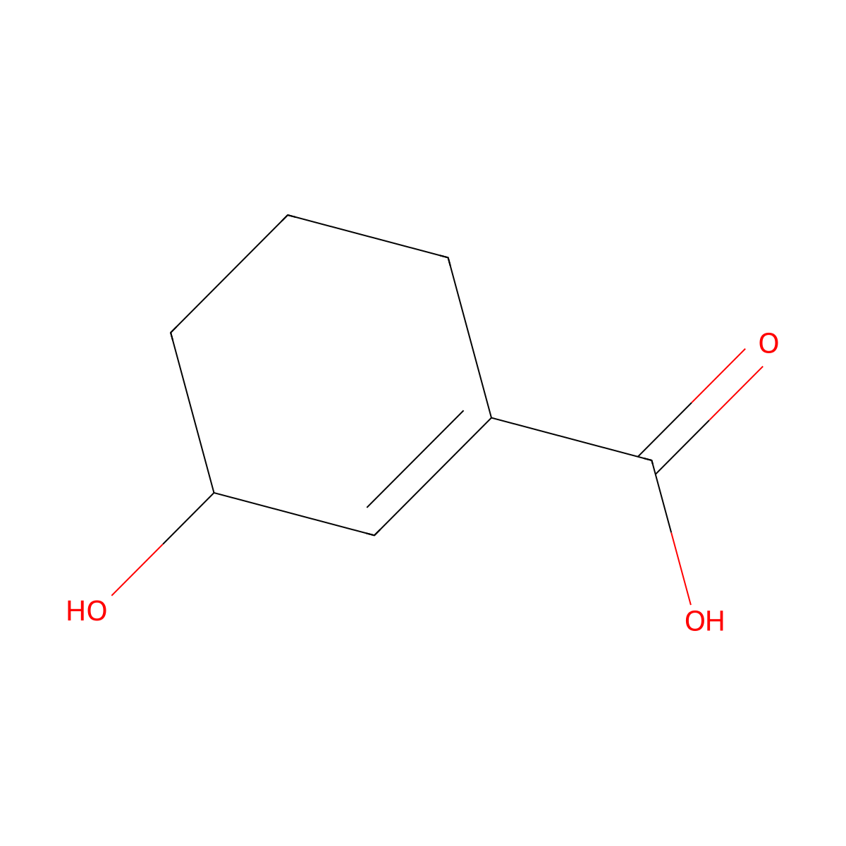3-Hydroxycyclohex-1-ene-1-carboxylic acid molecular structure, CAS 127943-85-5