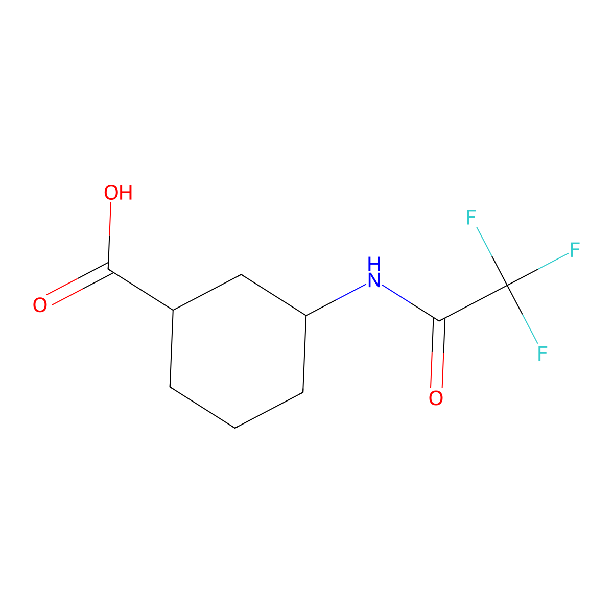 rel-(1S,3R)-3-(2,2,2-Trifluoroacetamido)cyclohexane-1-carboxylic acid molecular structure, CAS 127946-30-9