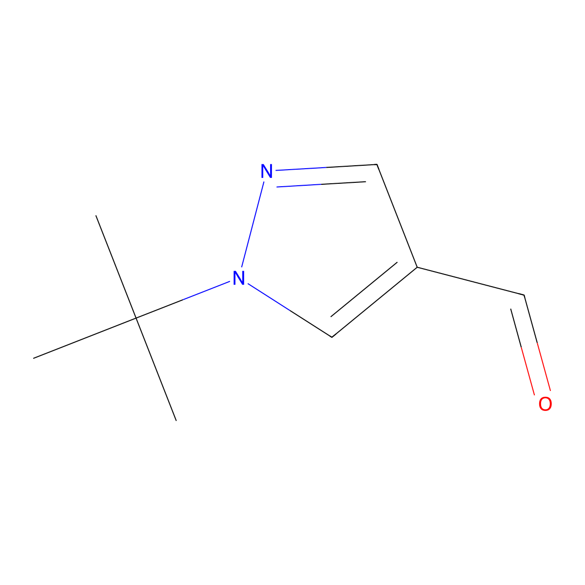 1-tert-butyl-1H-pyrazole-4-carbaldehyde molecular structure, CAS 127949-06-8
