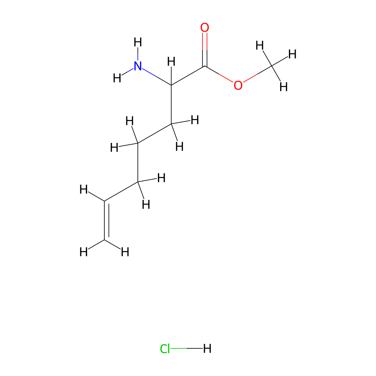 Methyl2-aminohept-6-enoatehydrochloride molecular structure, CAS 127949-67-1