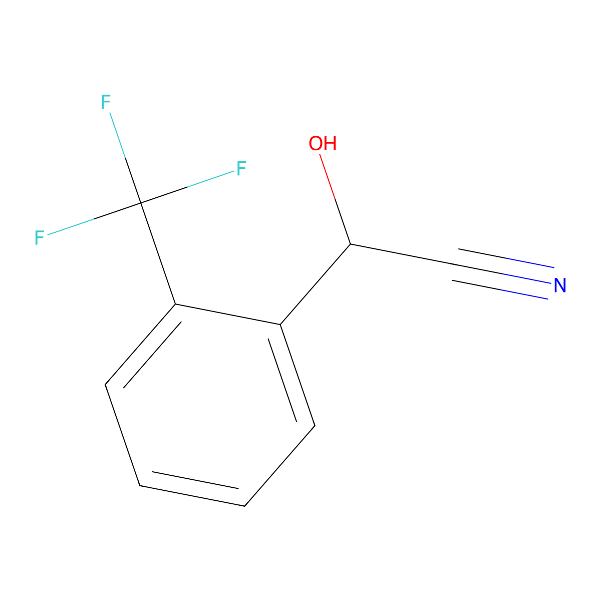 2-Hydroxy-2-(2-(trifluoromethyl)phenyl)acetonitrile molecular structure, CAS 127952-85-6