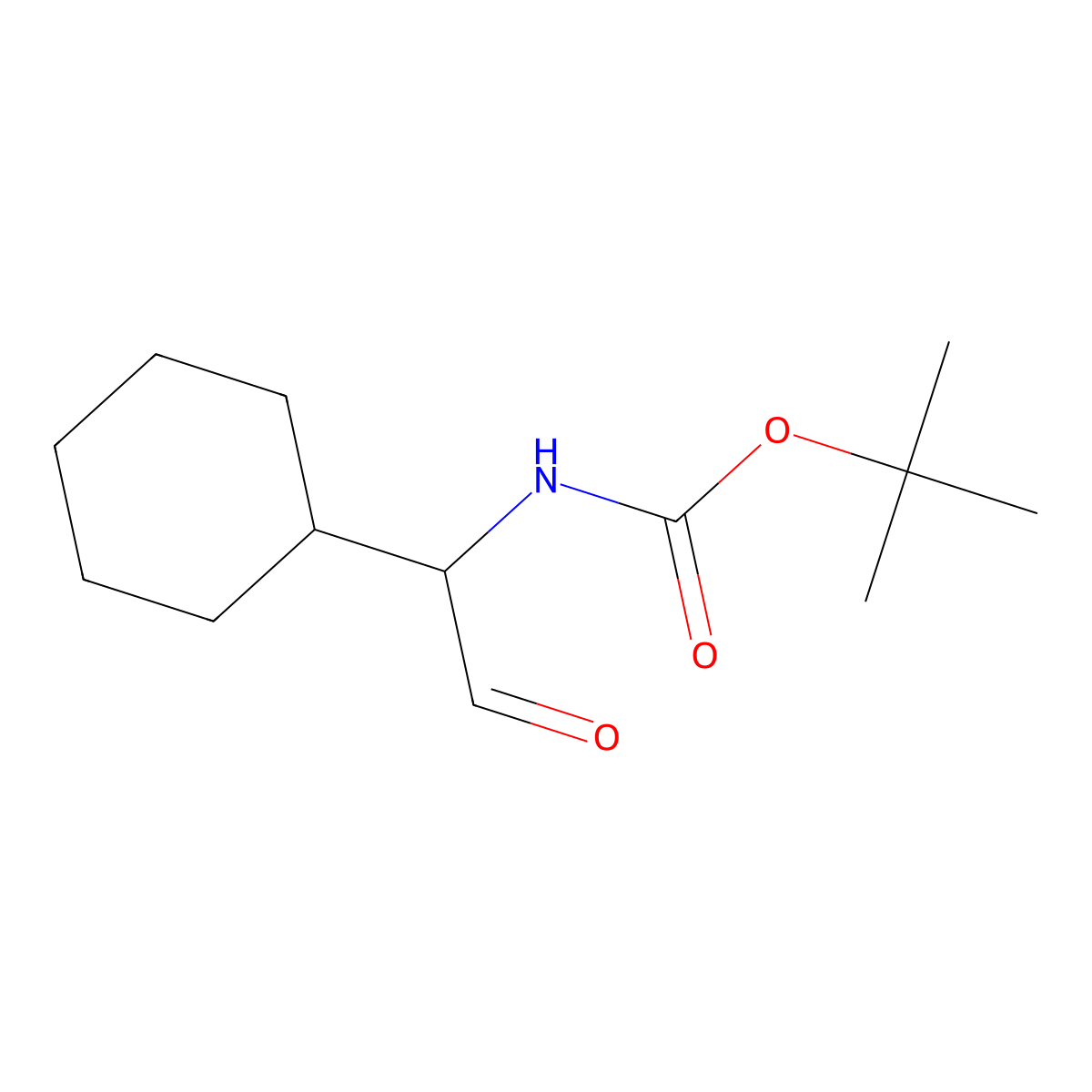 tert-butyl N-(1-cyclohexyl-2-oxoethyl)carbamate molecular structure, CAS 127953-73-5