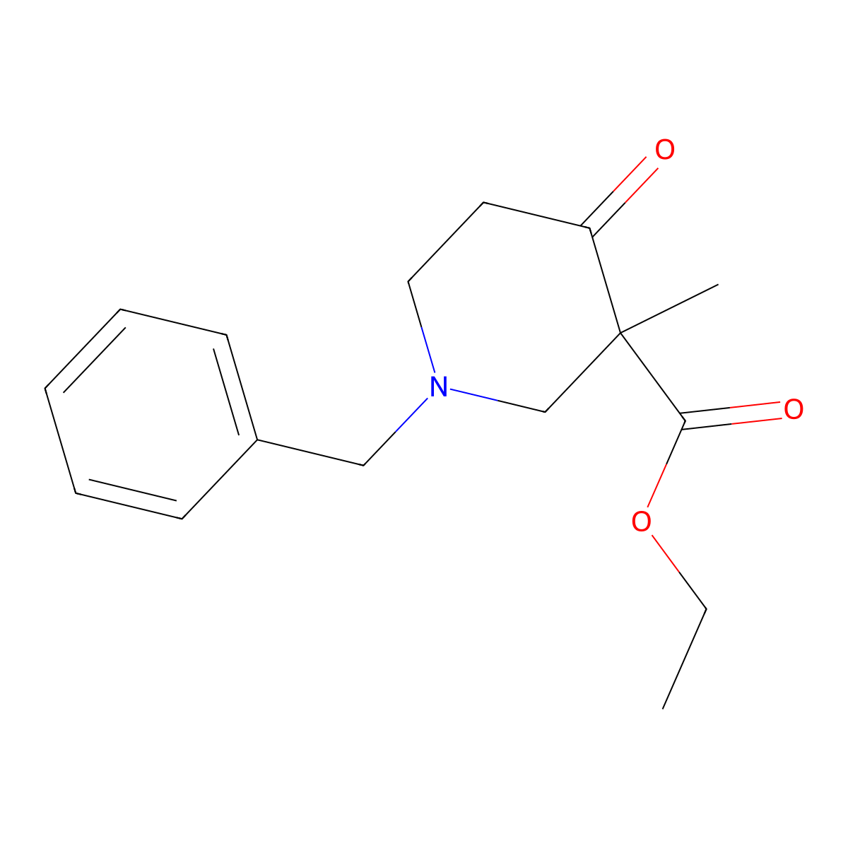 Ethyl 1-benzyl-3-methyl-4-oxopiperidine-3-carboxylate molecular structure, CAS 127956-04-1