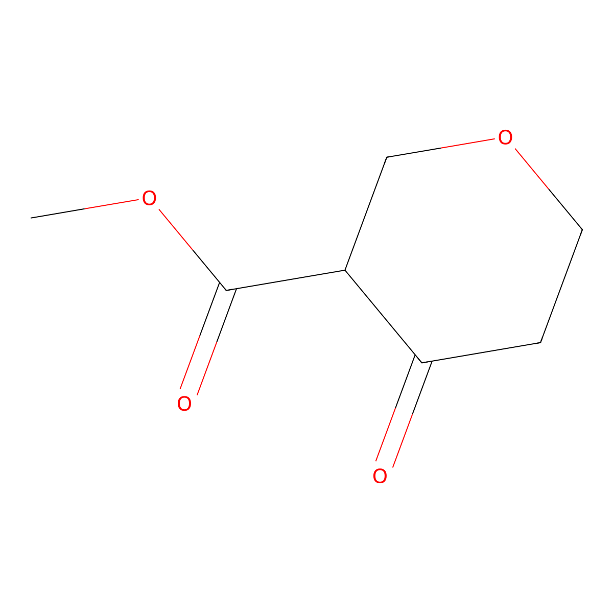 Methyl 4-oxooxane-3-carboxylate molecular structure, CAS 127956-11-0