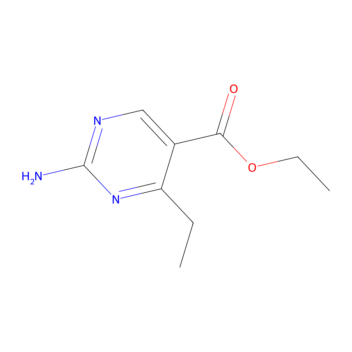 Ethyl 2-amino-4-ethylpyrimidine-5-carboxylate molecular structure, CAS 127957-82-8