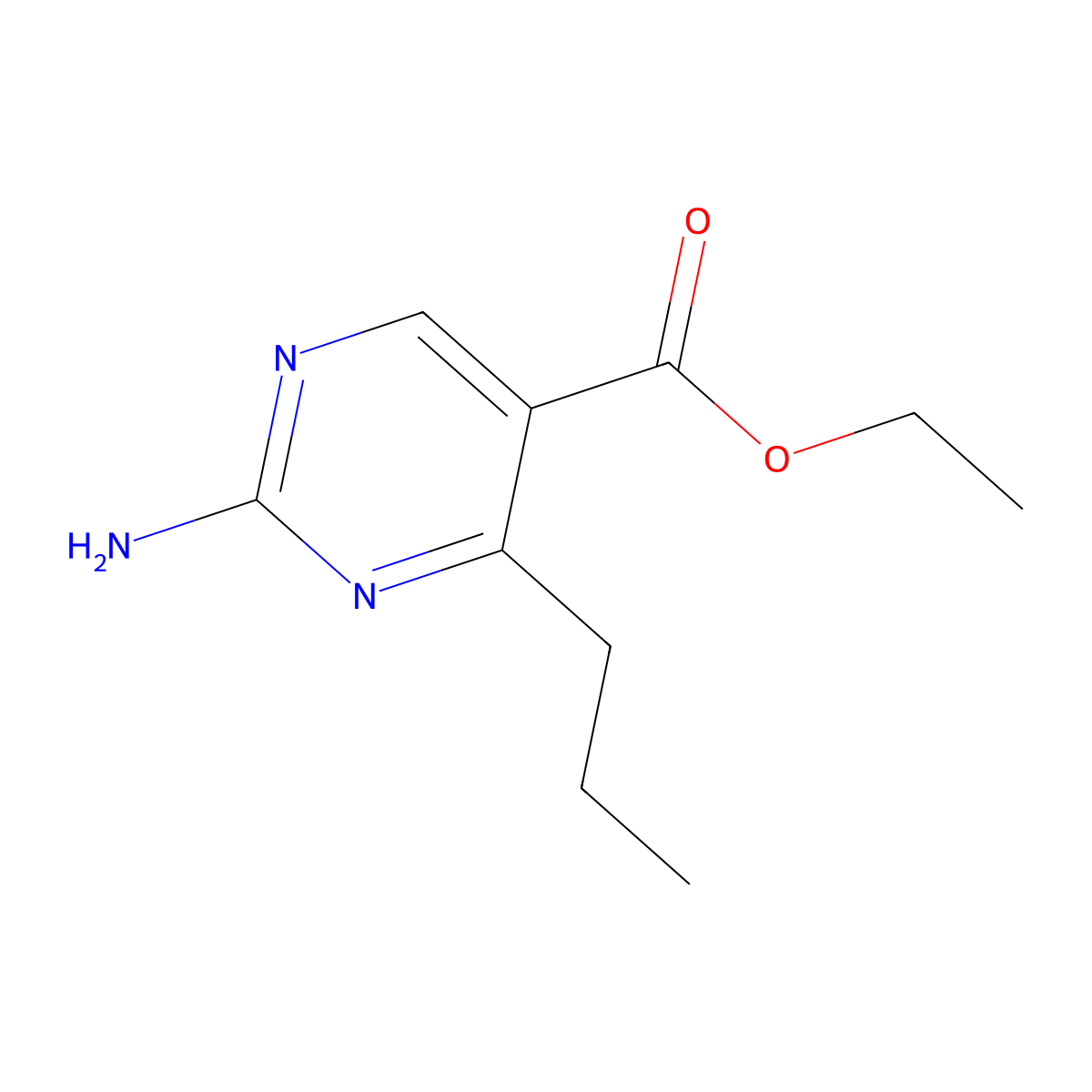 Ethyl 2-amino-4-propylpyrimidine-5-carboxylate molecular structure, CAS 127957-83-9