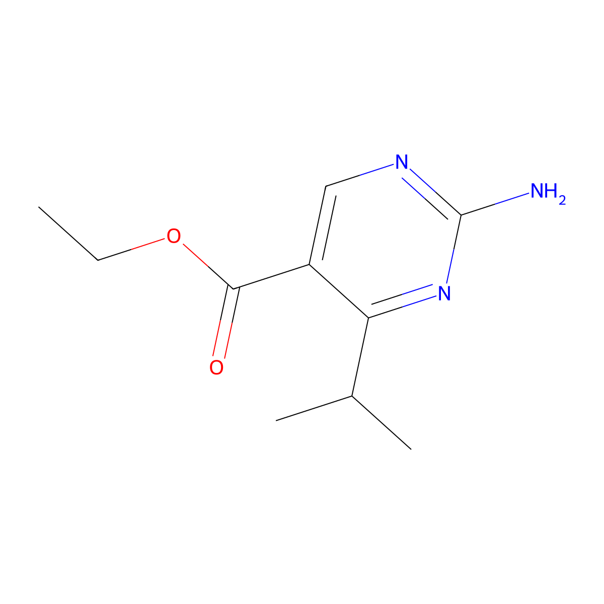 Ethyl 2-amino-4-(1-methylethyl)pyrimidine-5-carboxylate molecular structure, CAS 127957-84-0