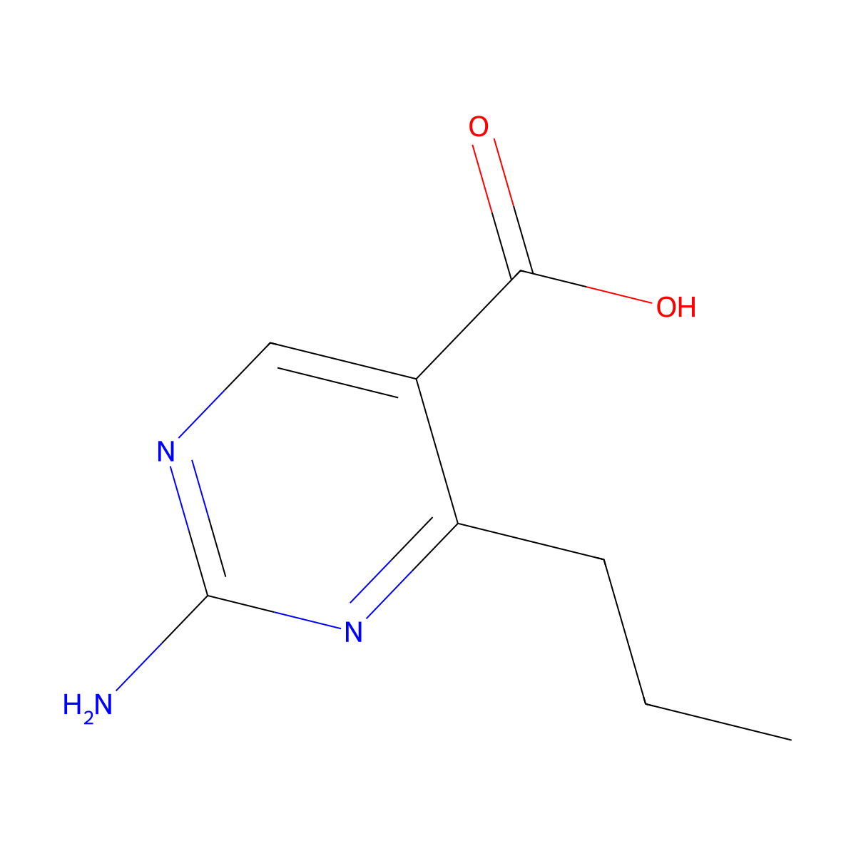 2-Amino-4-propylpyrimidine-5-carboxylic acid molecular structure, CAS 127958-02-5