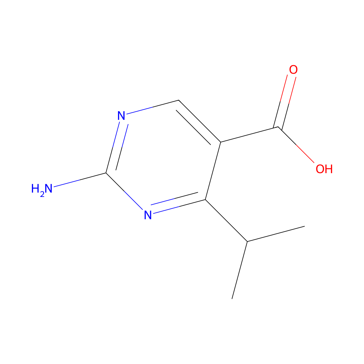 2-Amino-4-isopropylpyrimidine-5-carboxylic acid molecular structure, CAS 127958-03-6