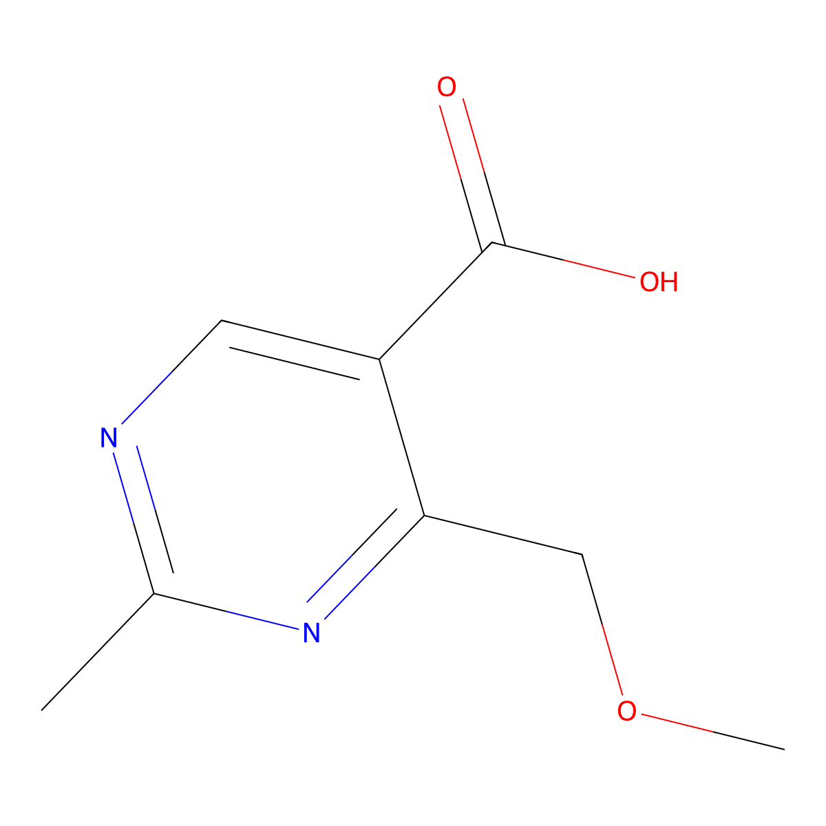 4-(Methoxymethyl)-2-methylpyrimidine-5-carboxylic acid molecular structure, CAS 127958-05-8