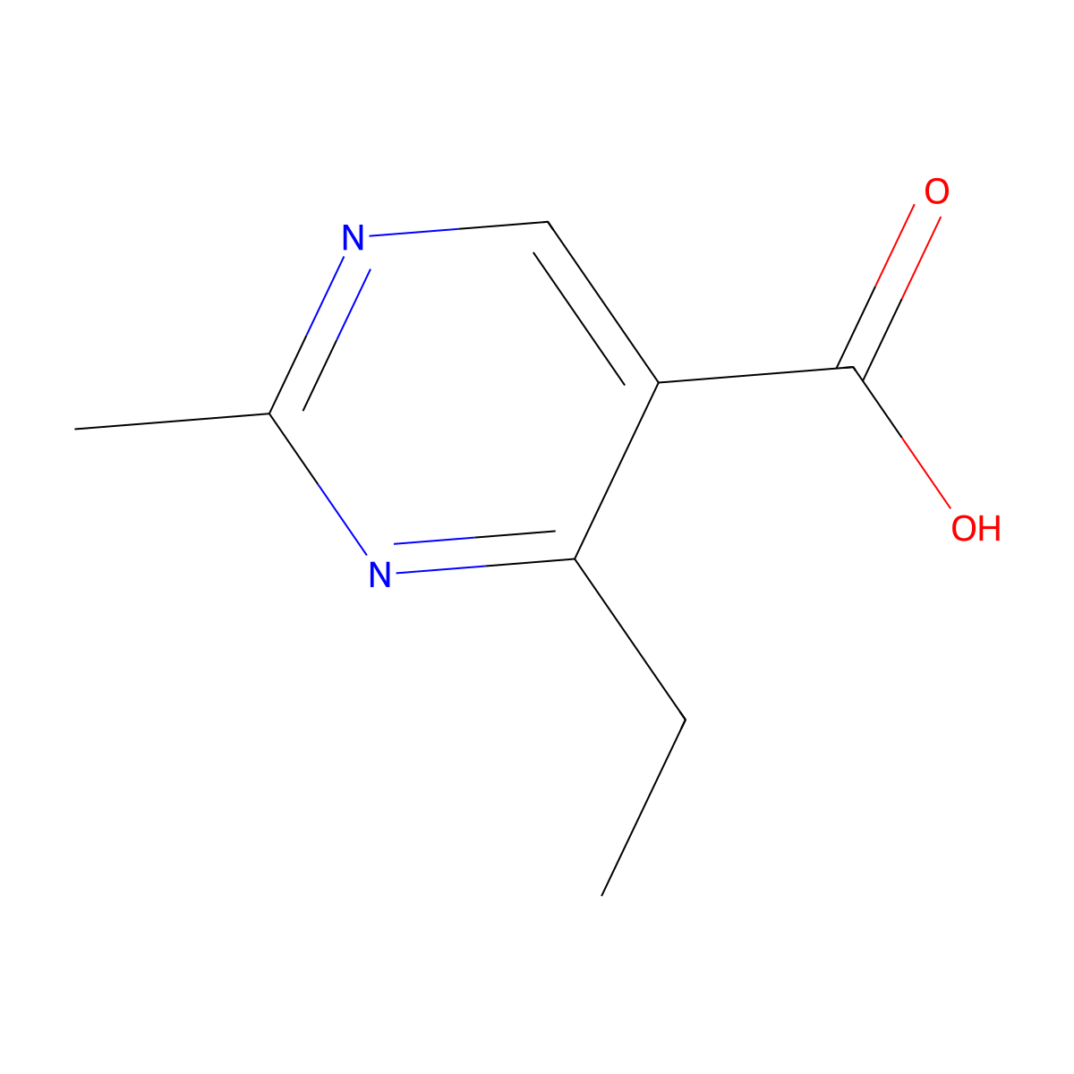 4-Ethyl-2-methylpyrimidine-5-carboxylic acid molecular structure, CAS 127958-06-9