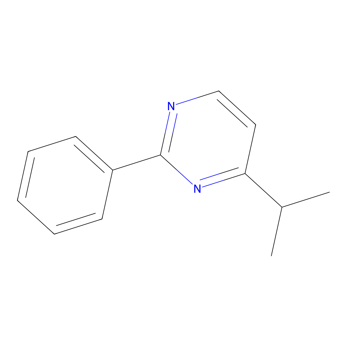 4-Isopropyl-2-phenylpyrimidine molecular structure, CAS 127958-20-7