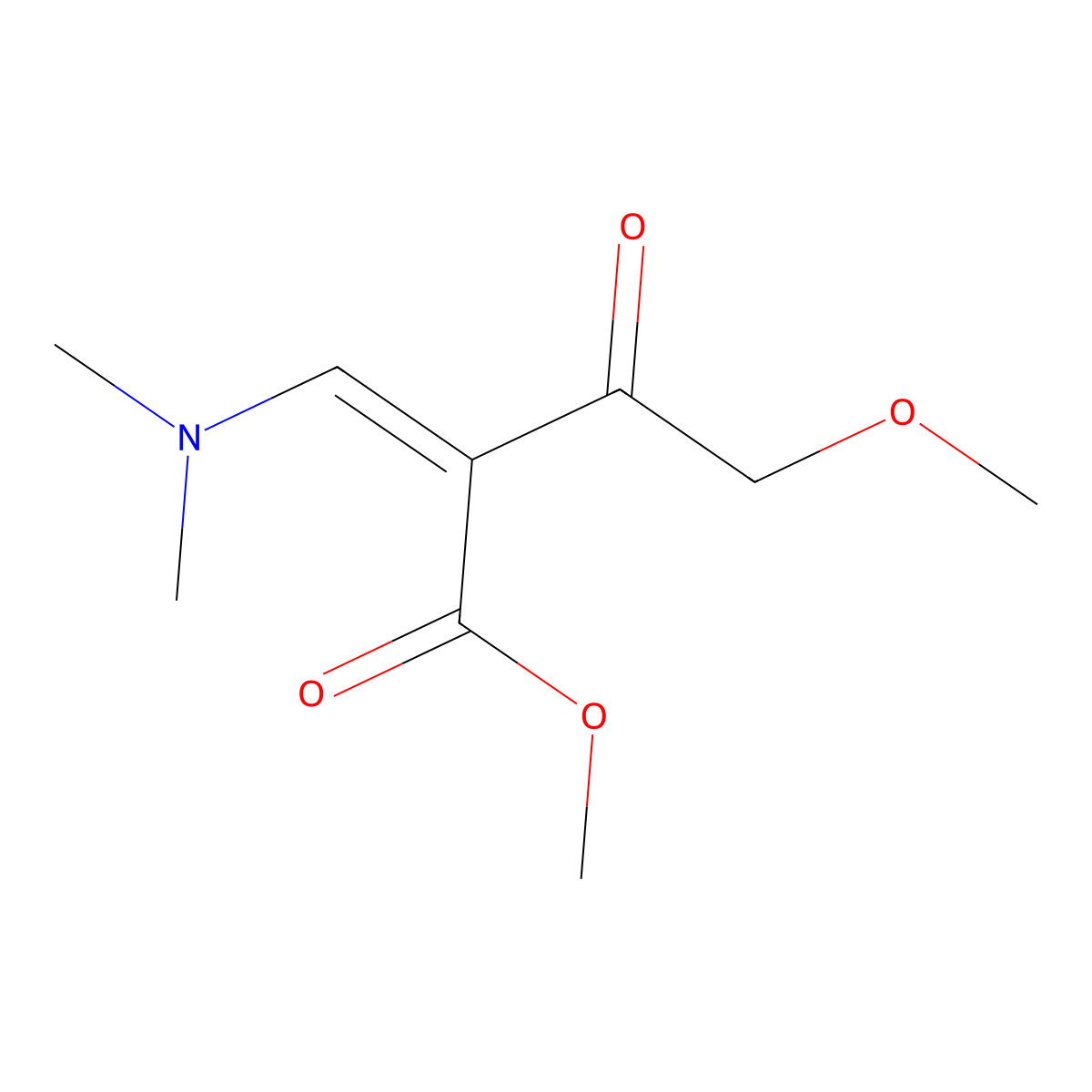 Methyl 4-methoxy-2-dimethylaminomethylene-3-oxobutanoate molecular structure, CAS 127958-23-0