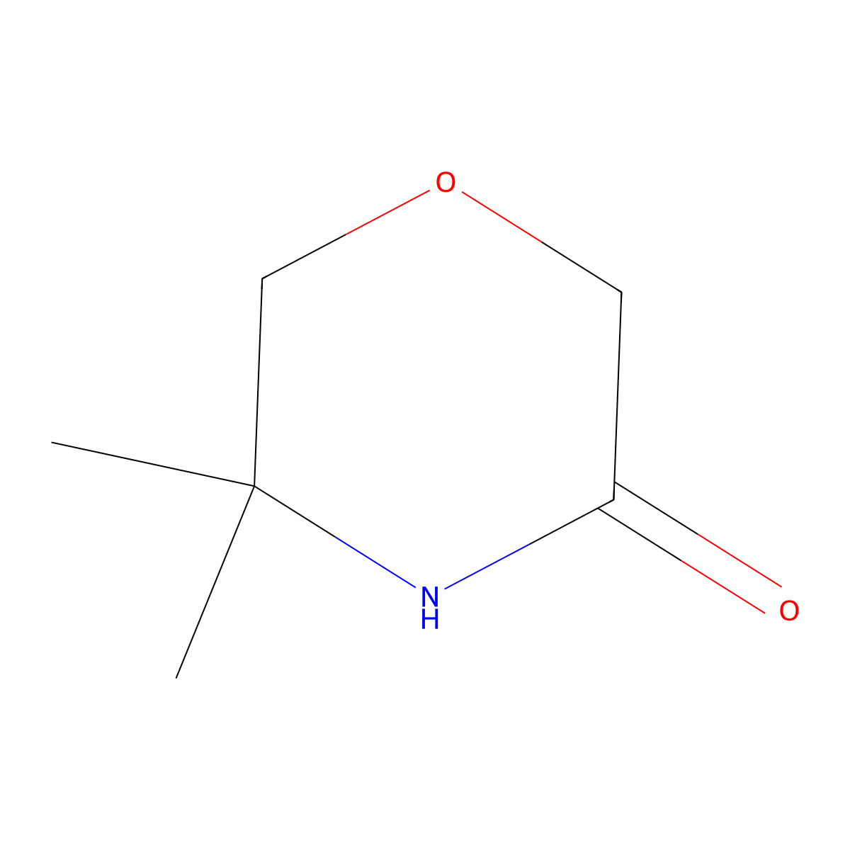 5,5-Dimethylmorpholin-3-one molecular structure, CAS 127958-62-7