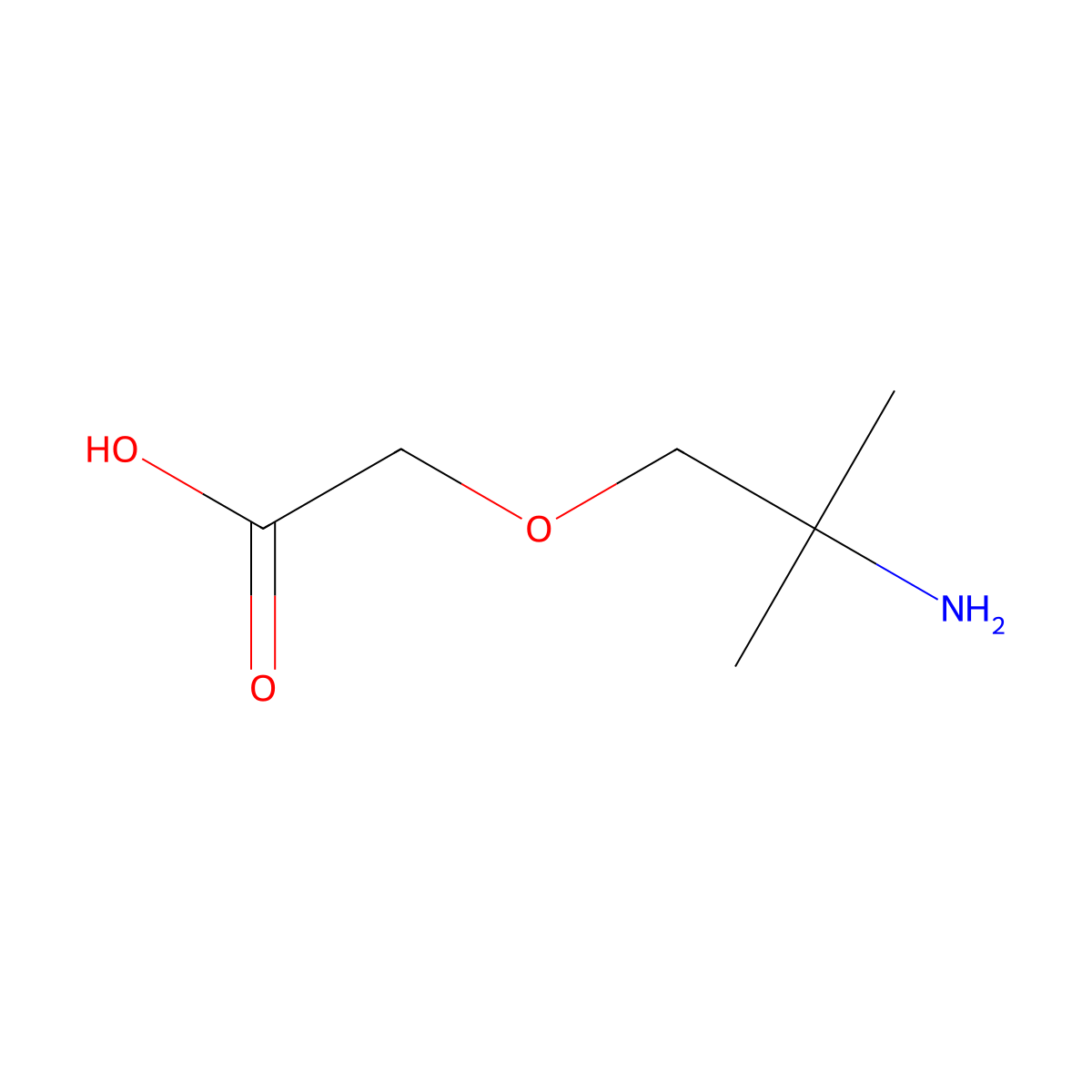(2-Amino-2-methyl-propoxy)-acetic acid molecular structure, CAS 127958-75-2