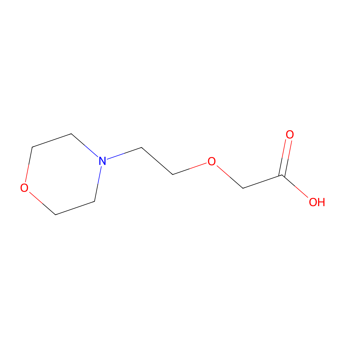 Acetic acid, [2-(4-morpholinyl)ethoxy]- molecular structure, CAS 127958-77-4