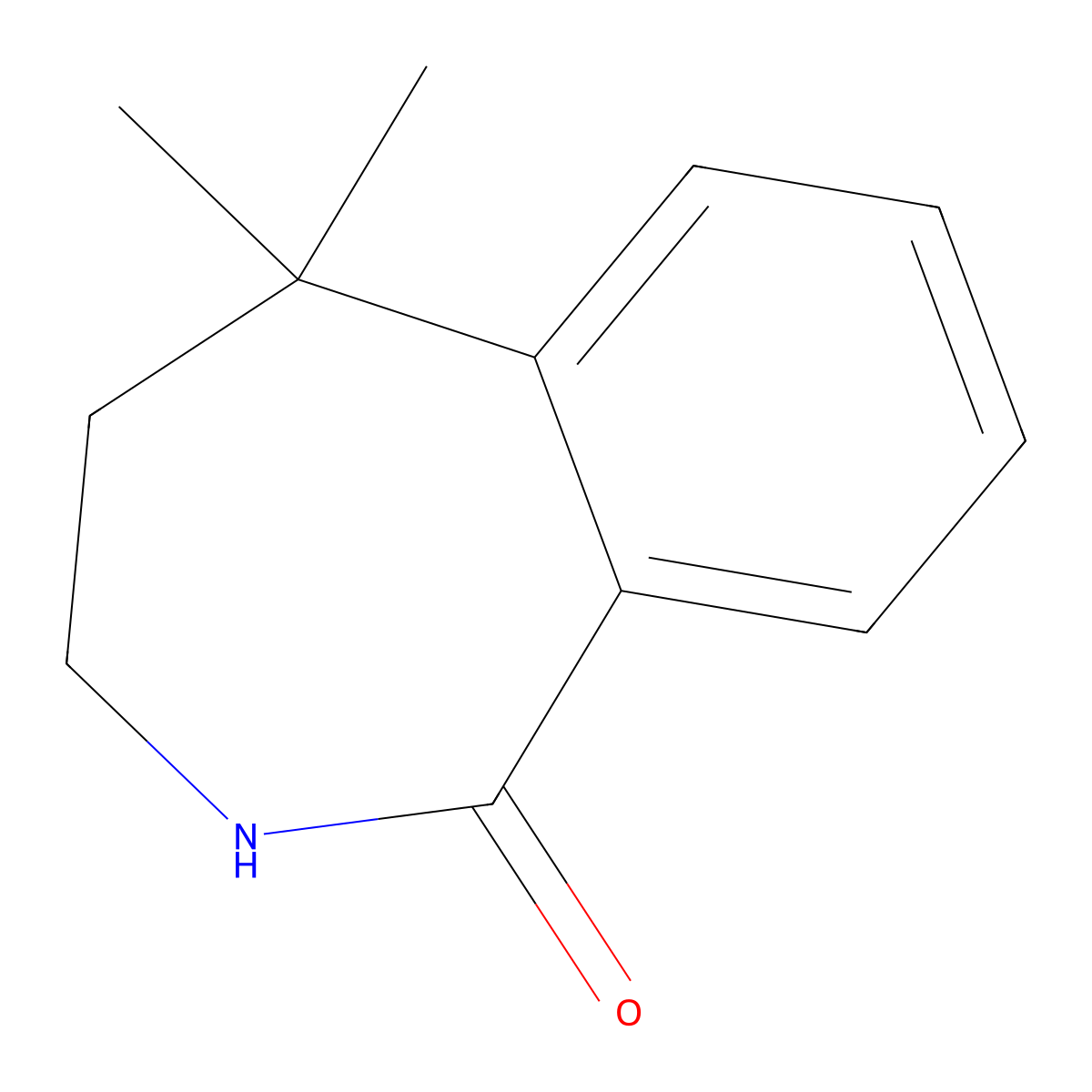 5,5-Dimethyl-2,3,4,5-tetrahydro-1H-benzo[C]azepin-1-one molecular structure, CAS 1279622-00-2