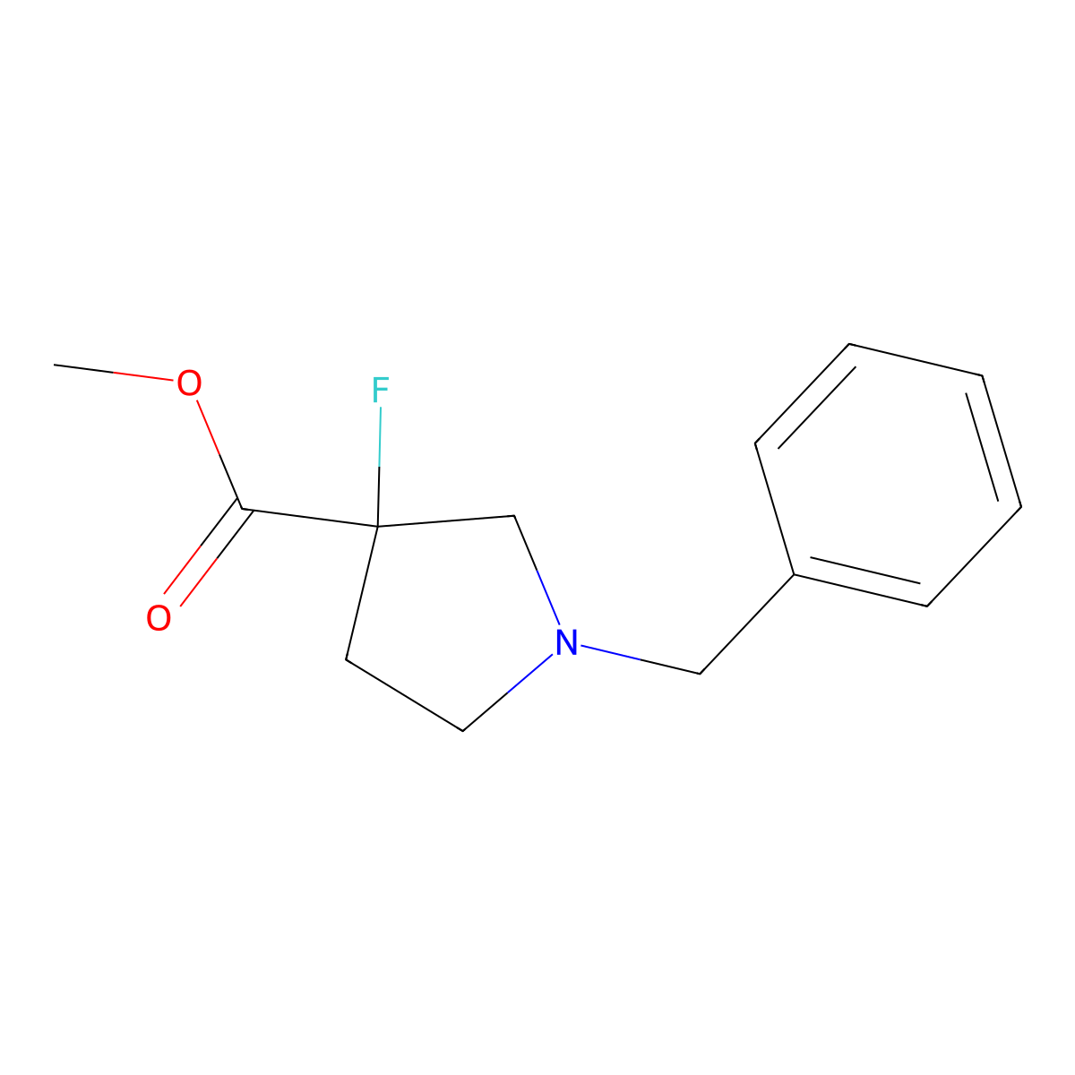 Methyl 1-benzyl-3-fluoropyrrolidine-3-carboxylate molecular structure, CAS 1279669-60-1