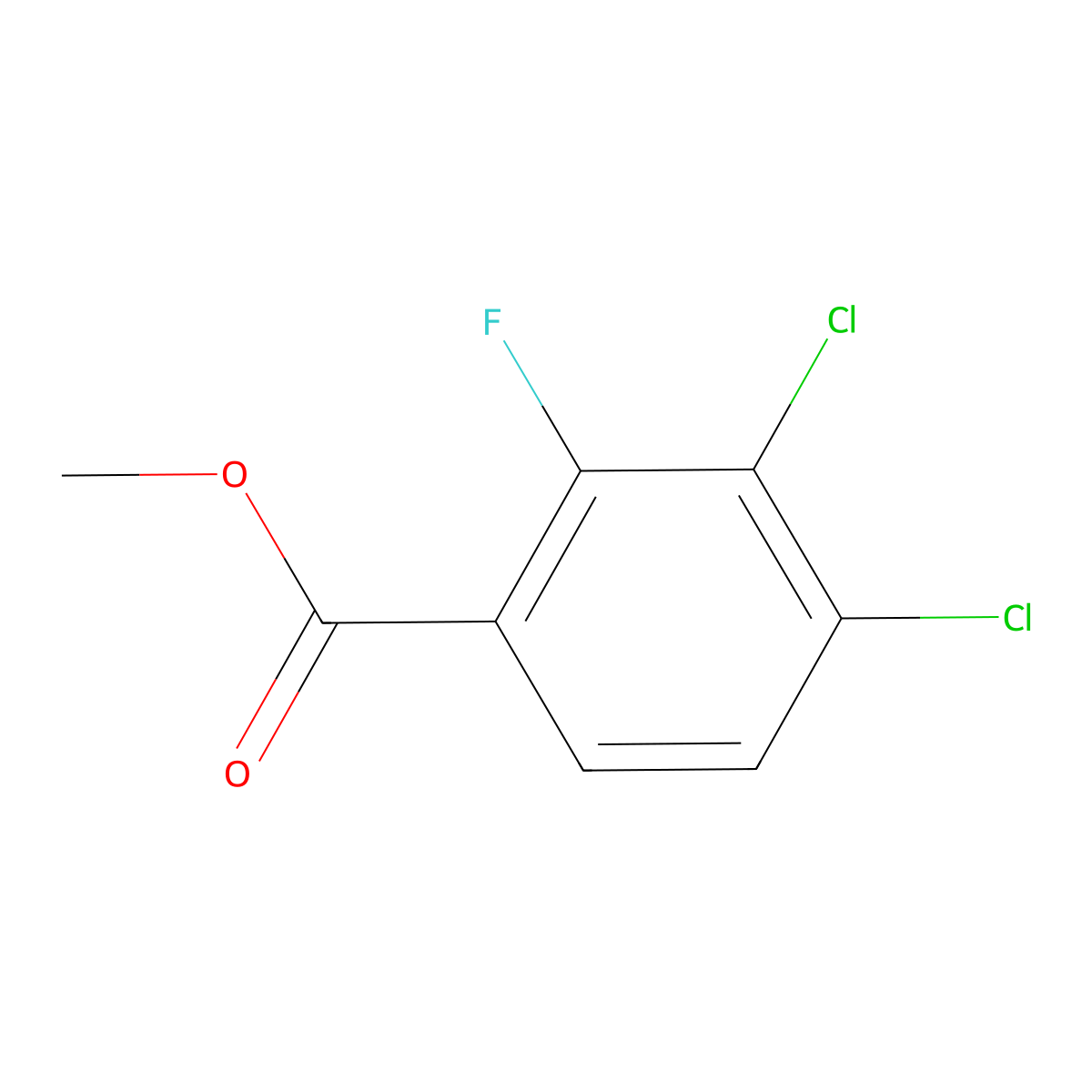 Methyl 3,4-dichloro-2-fluorobenzoate molecular structure, CAS 1279707-12-8