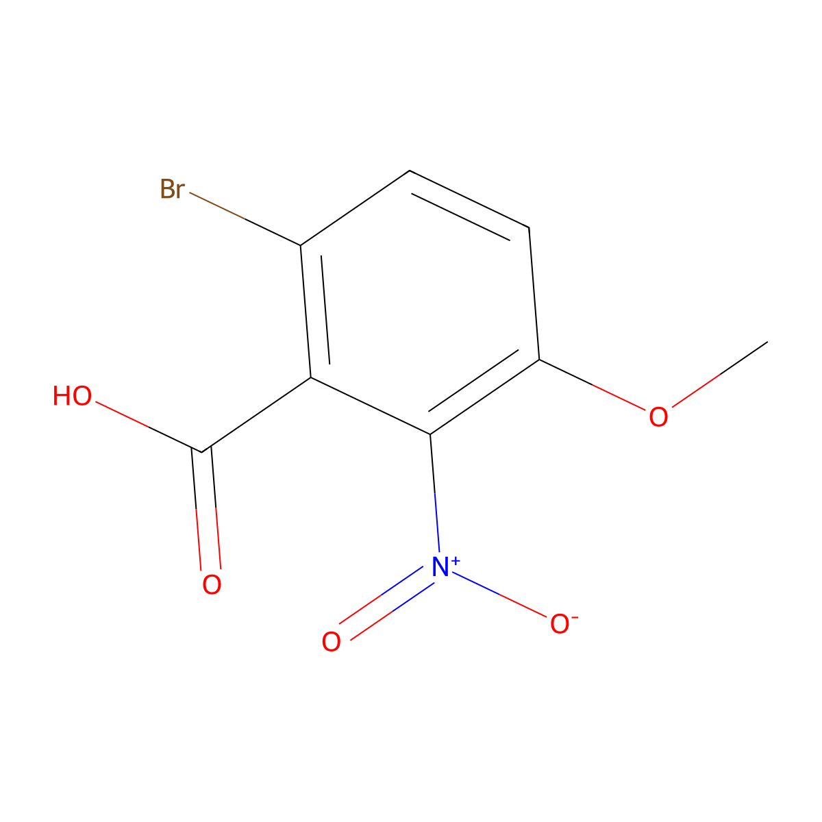6-Bromo-3-methoxy-2-nitrobenzoic acid molecular structure, CAS 127971-97-5