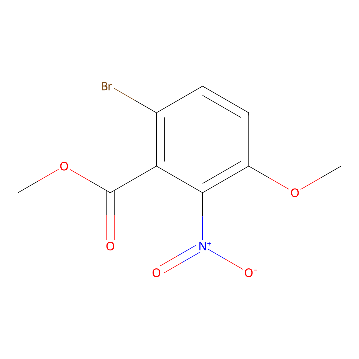 Methyl 6-bromo-3-methoxy-2-nitrobenzoate molecular structure, CAS 127971-98-6