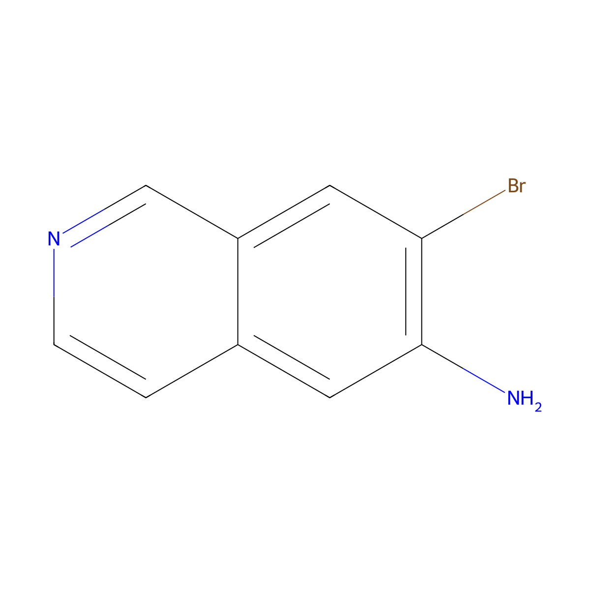 7-Bromoisoquinolin-6-amine molecular structure, CAS 1279717-21-3