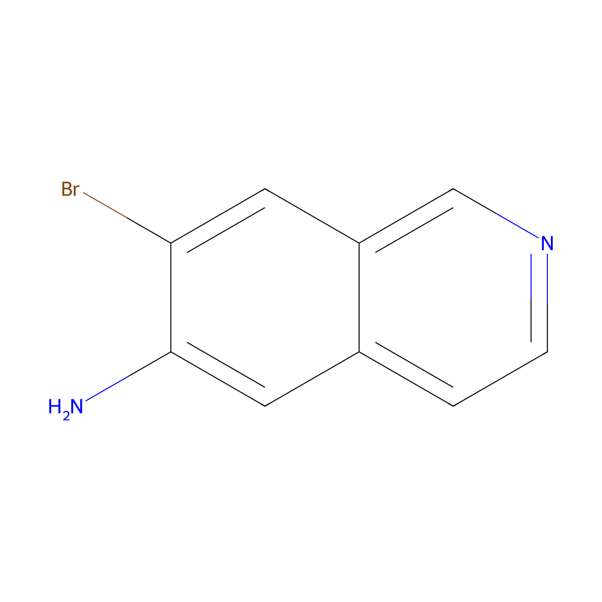 7-Bromoisoquinolin-6-amine molecular structure, CAS 1279717-21-3