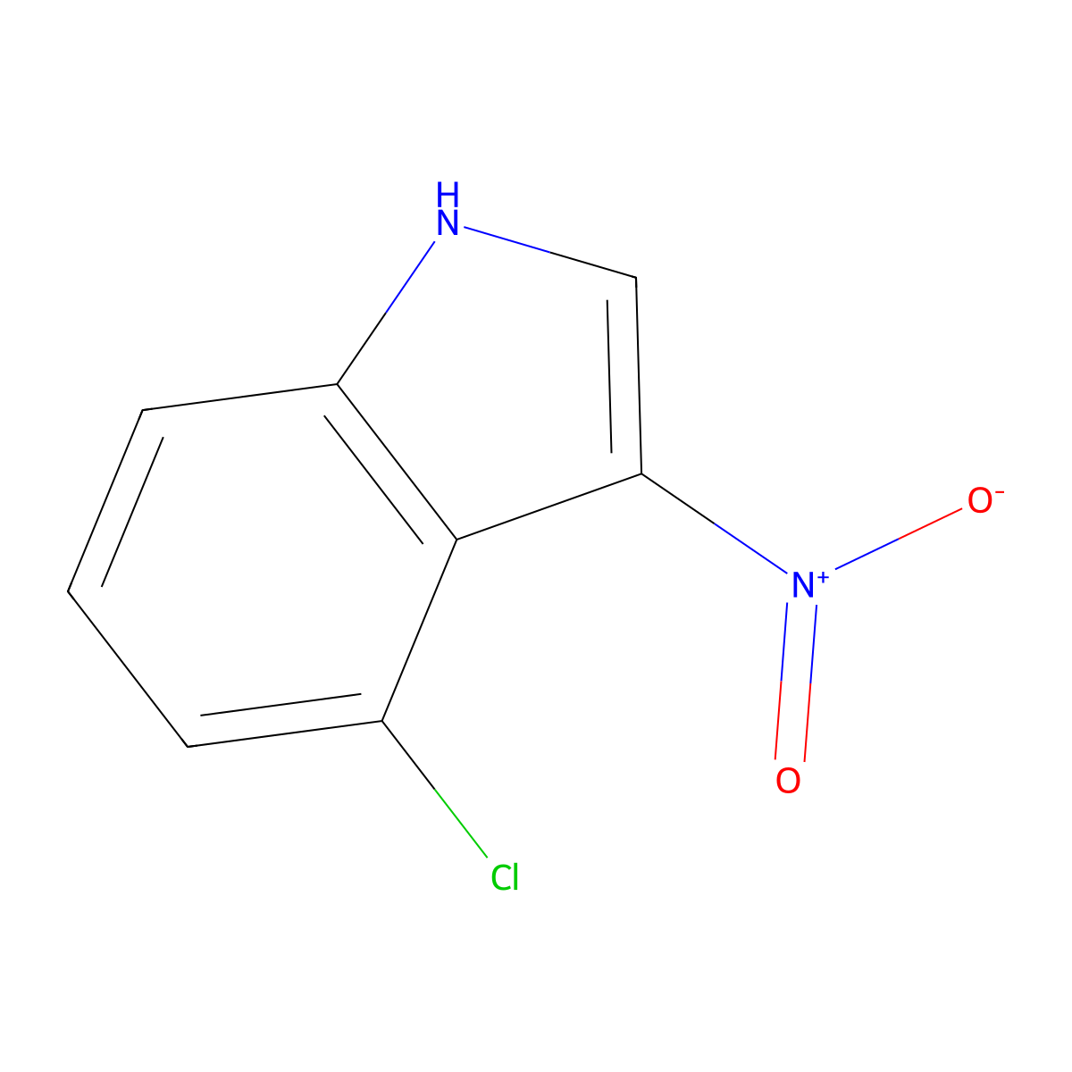 4-Chloro-3-nitro-1H-indole molecular structure, CAS 1279719-00-4