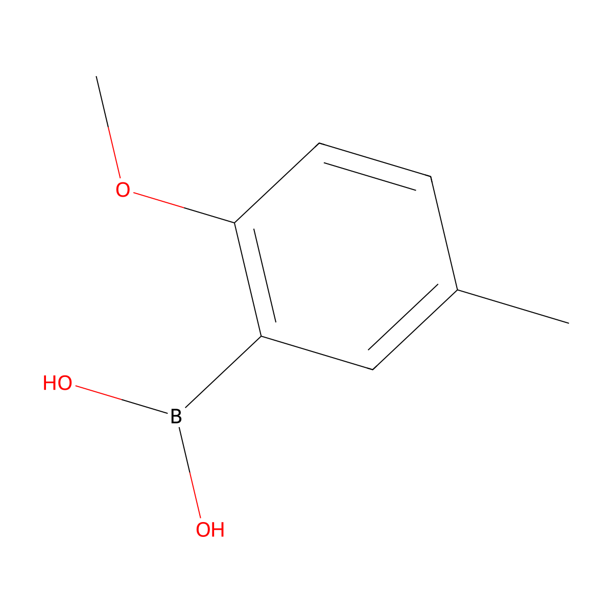 (2-Methoxy-5-methylphenyl)boronic acid molecular structure, CAS 127972-00-3