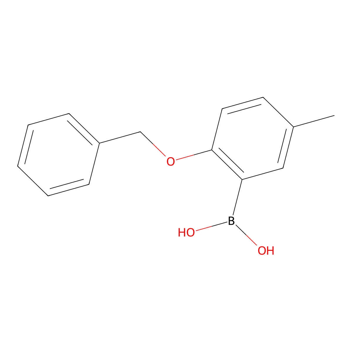 (2-(Benzyloxy)-5-methylphenyl)boronic acid molecular structure, CAS 127972-17-2