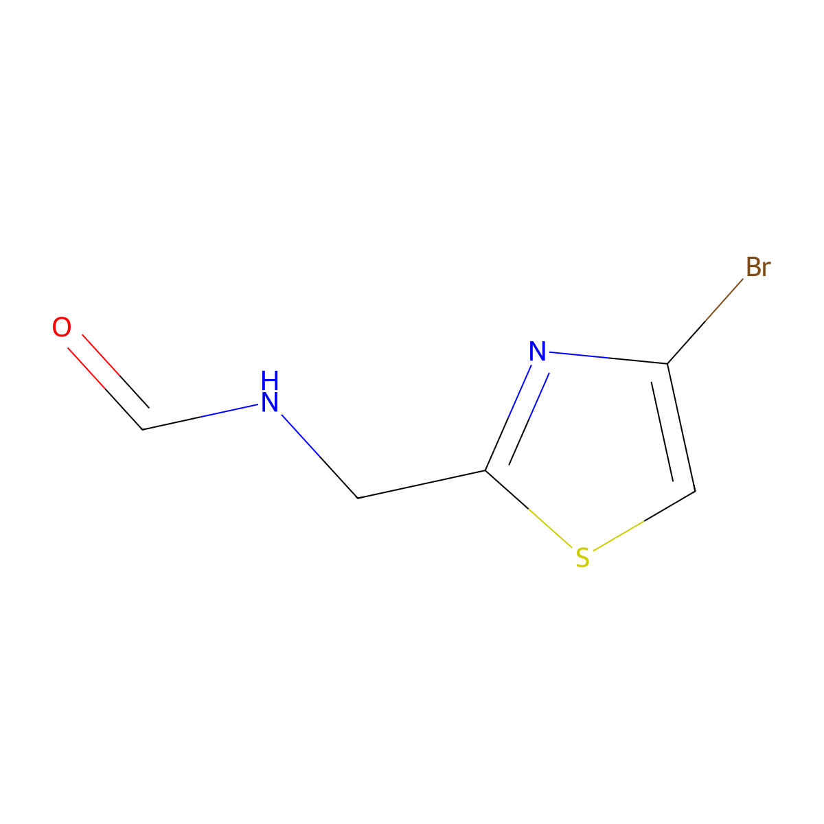 N-[(4-Bromo-2-thiazolyl)methyl]formamide molecular structure, CAS 1279721-67-3