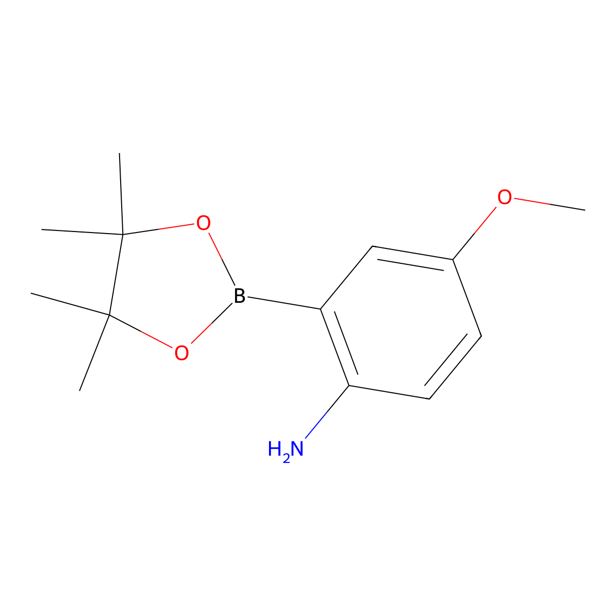 4-Methoxy-2-(4,4,5,5-tetramethyl-1,3,2-dioxaborolan-2-yl)aniline molecular structure, CAS 1279722-88-1