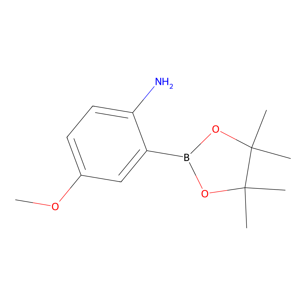 4-Methoxy-2-(4,4,5,5-tetramethyl-1,3,2-dioxaborolan-2-yl)aniline molecular structure, CAS 1279722-88-1
