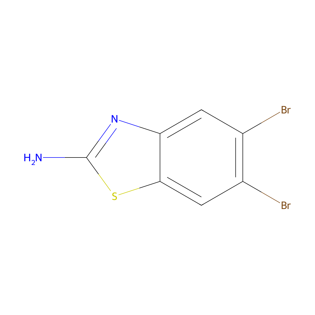 2-Amino-5,6-dibromobenzothiazole molecular structure, CAS 127977-72-4