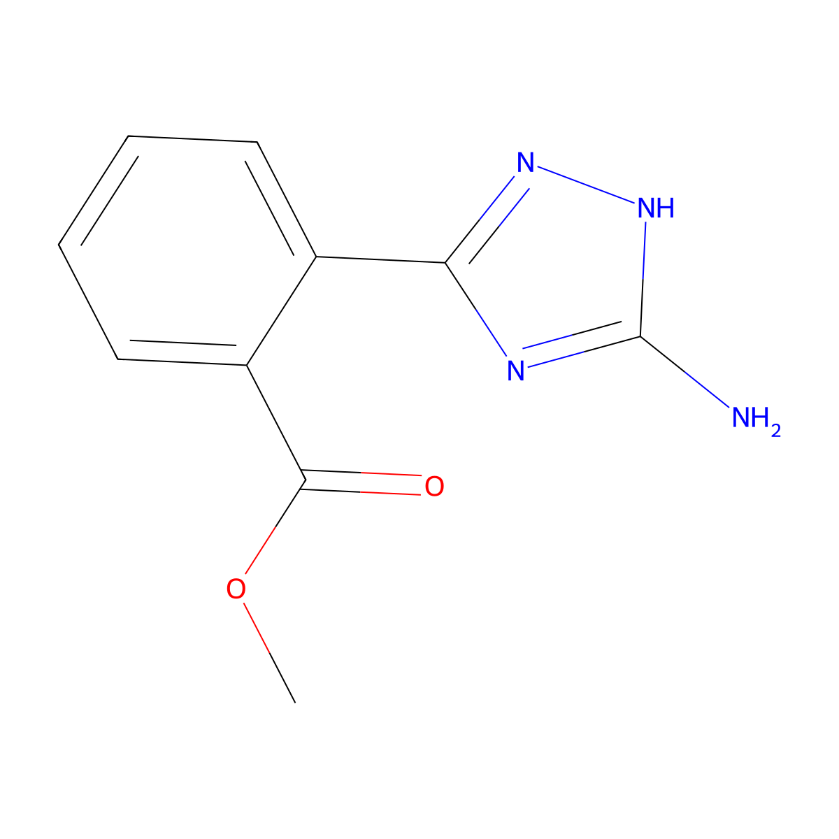 methyl 2-(5-amino-1H-1,2,4-triazol-3-yl)benzoate molecular structure, CAS 1279813-52-3