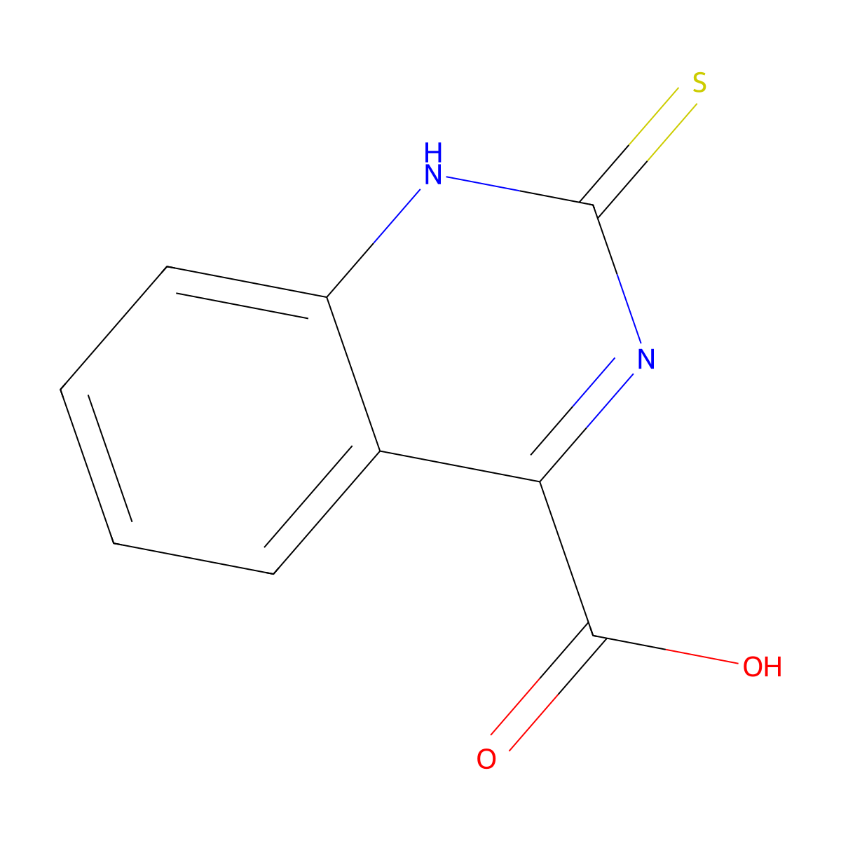 2-Mercaptoquinazoline-4-carboxylic acid molecular structure, CAS 1279814-98-0
