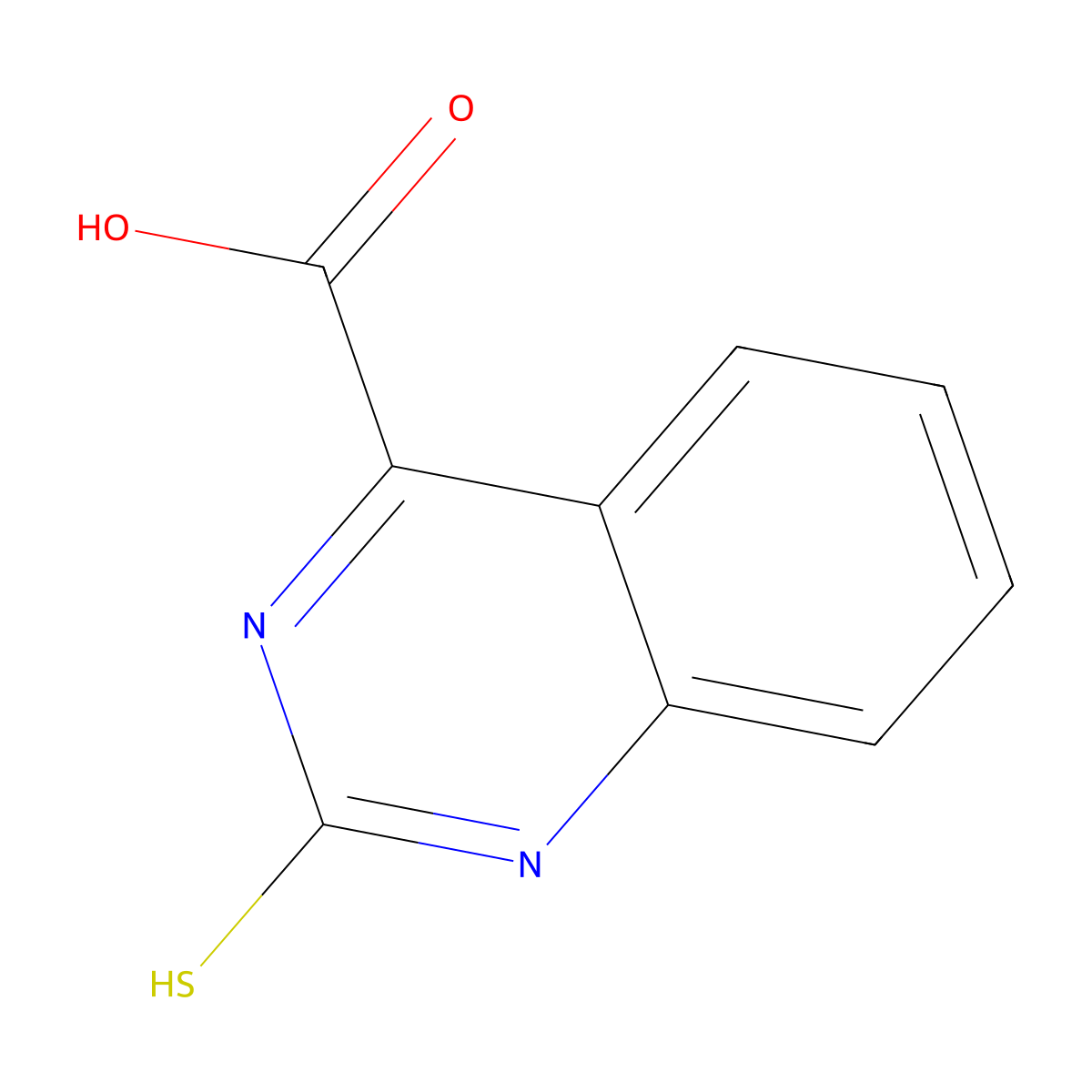 2-Mercaptoquinazoline-4-carboxylic acid molecular structure, CAS 1279814-98-0