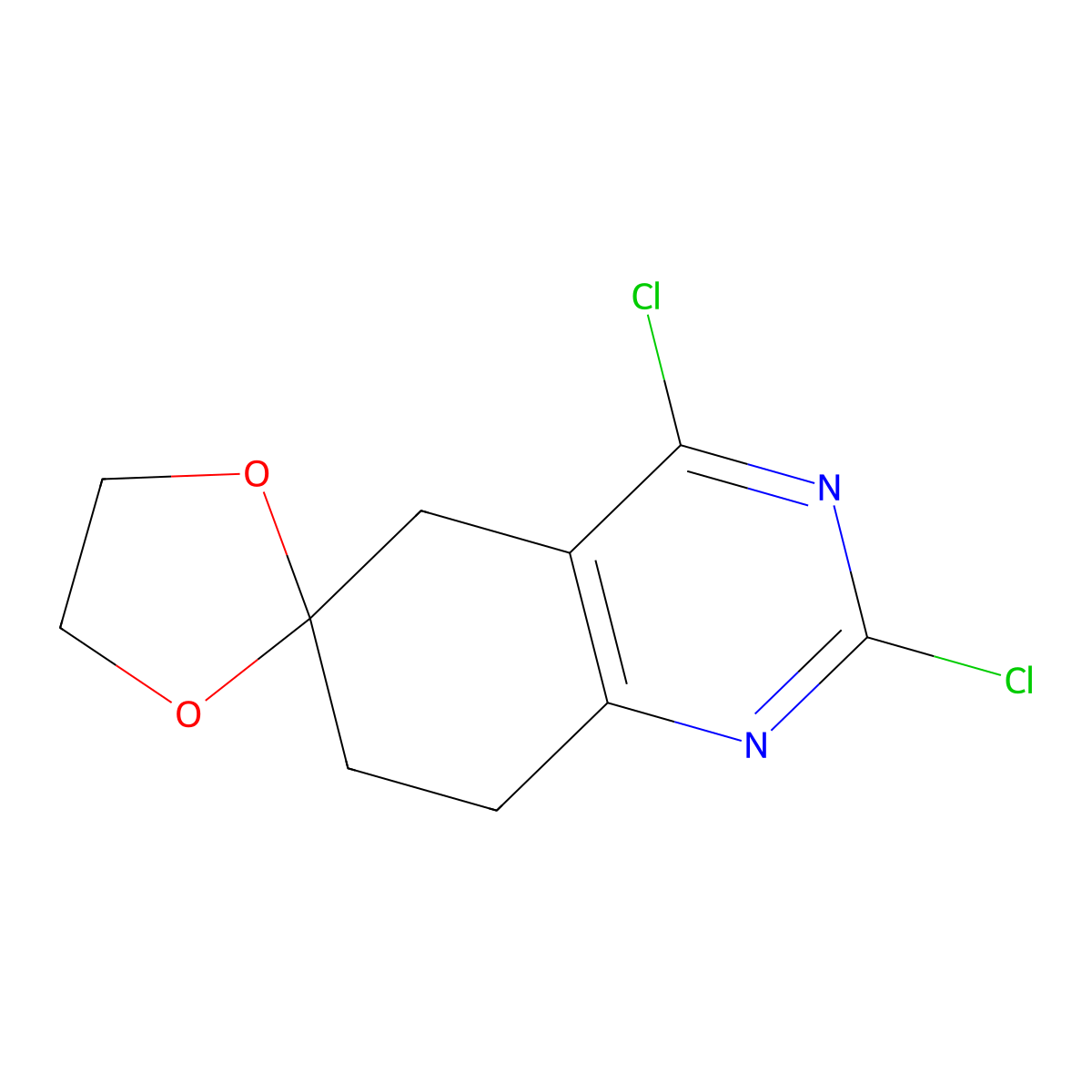 2',4'-Dichloro-7',8'-dihydro-5'H-spiro[[1,3]dioxolane-2,6'-quinazoline] molecular structure, CAS 1279815-03-0