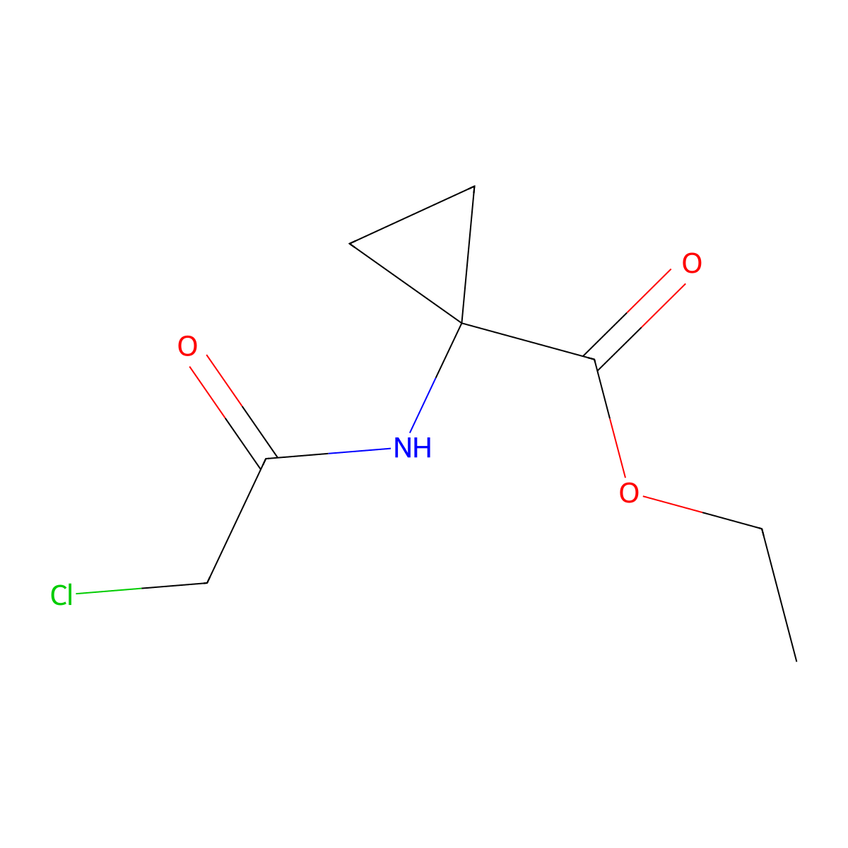Ethyl 1-[(2-chloroacetyl)amino]cyclopropanecarboxylate molecular structure, CAS 1279815-30-3