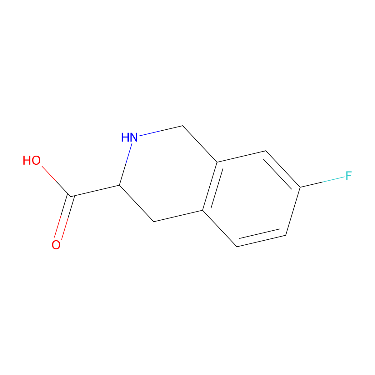 7-Fluoro-1,2,3,4-tetrahydroisoquinoline-3-carboxylic acid molecular structure, CAS 1279815-43-8